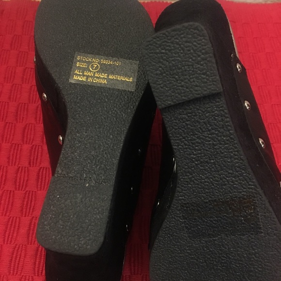 Pazzione black wage heels - Picture 5 of 6